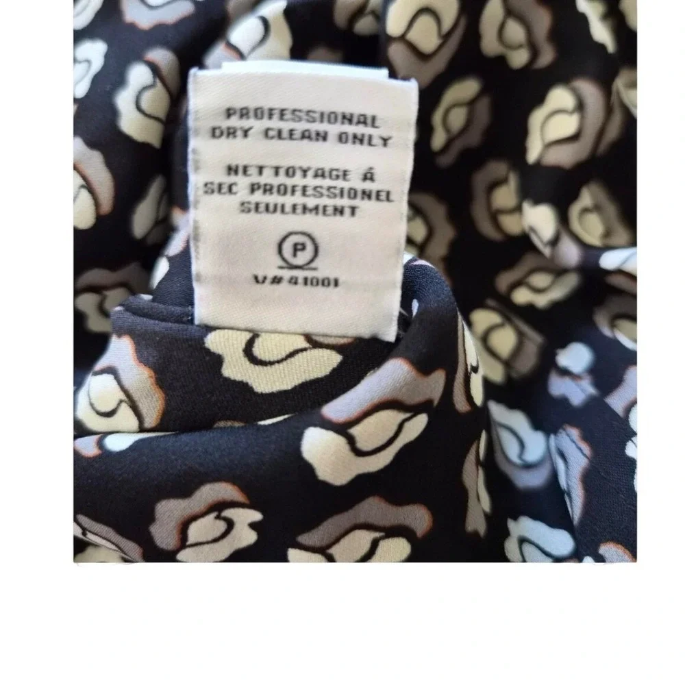 Diane von Furstenberg DVF Black White Floral Silk Jersey A-Line Skirt S890201G14